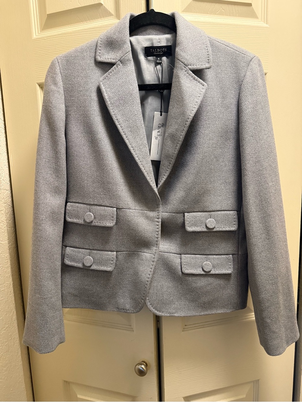 Talbots Light Gray Wool Blazer